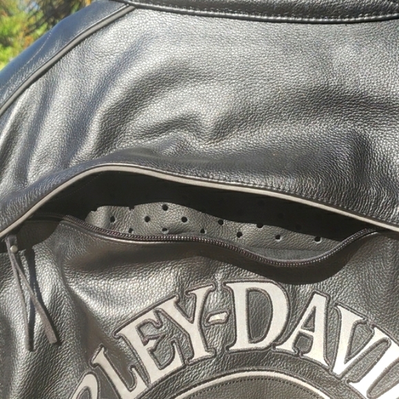 🏍Harley-Davidson Black Leather Motorcycle Willie G Reflective Jacket MINT (4XL) - Picture 7 of 13